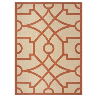 Martha Stewart Outdoor Fretwork Terracotta 5'3"x 7'7" Rug