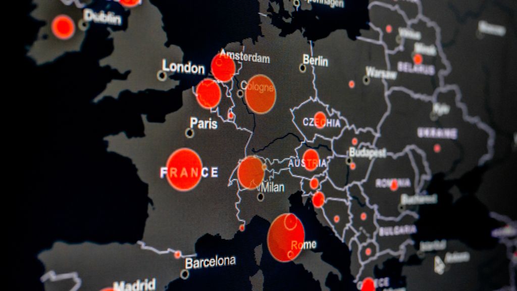 World map of COVID-19 cases