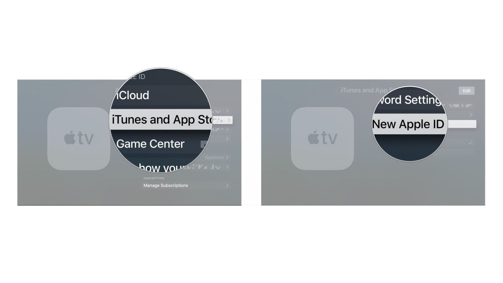 A screengrab of the Apple TV settings to set up multiple accounts on your Apple TV