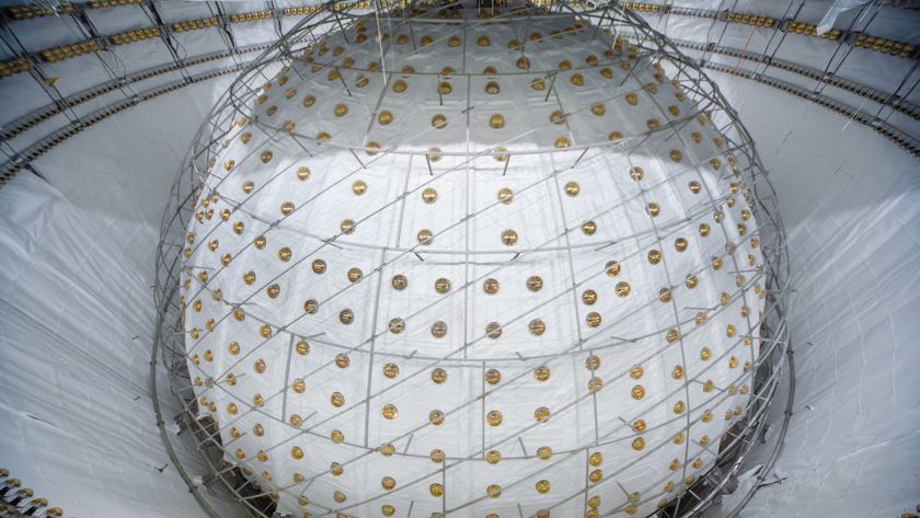 A white sphere deep underground