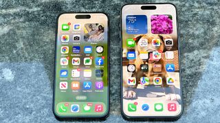 iPHone 15 and iPhone 15 Pro Max front of phones