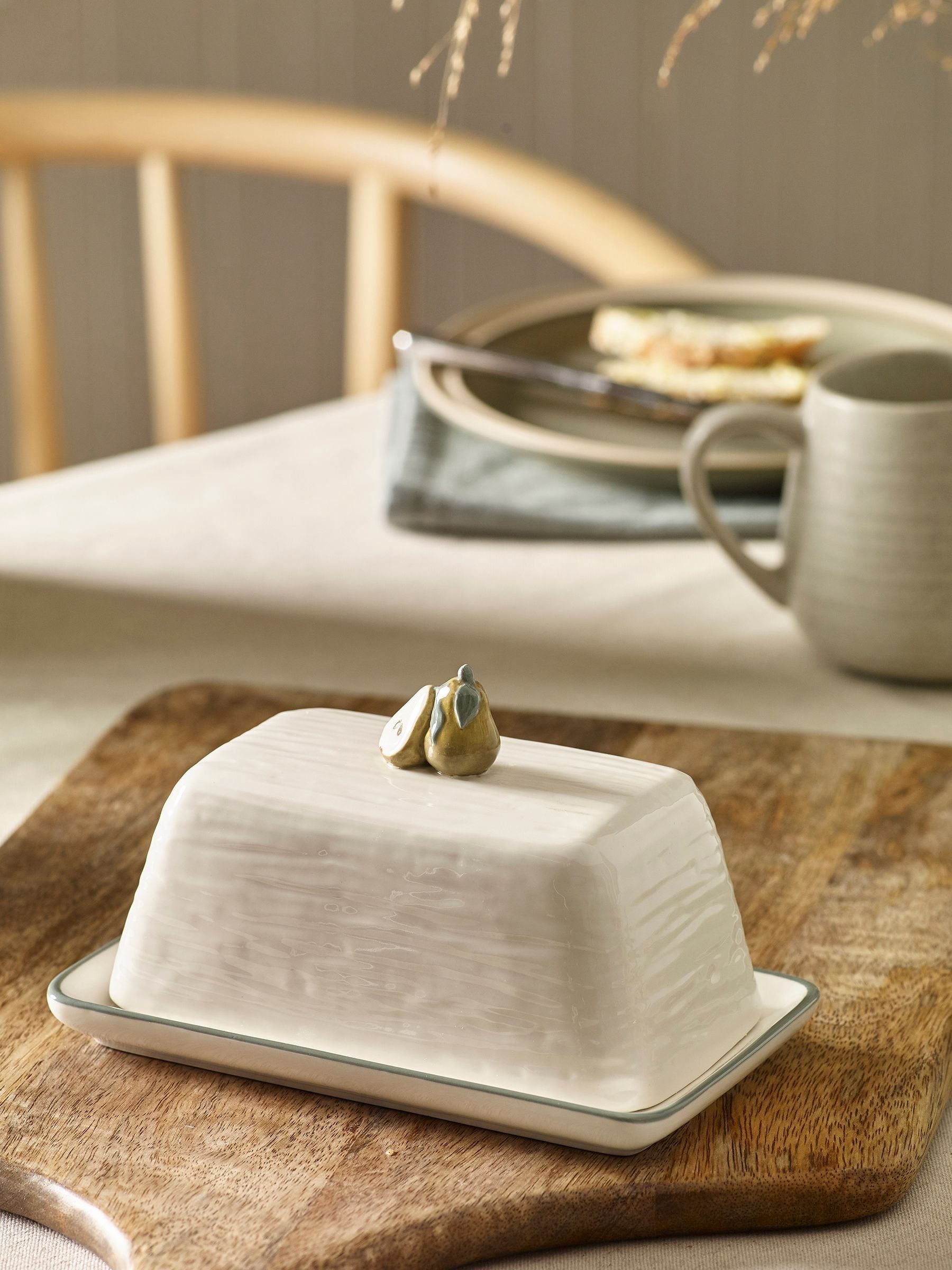 White Pear Butter Dish