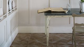 skirting board painted in Farrow and Ball School House White