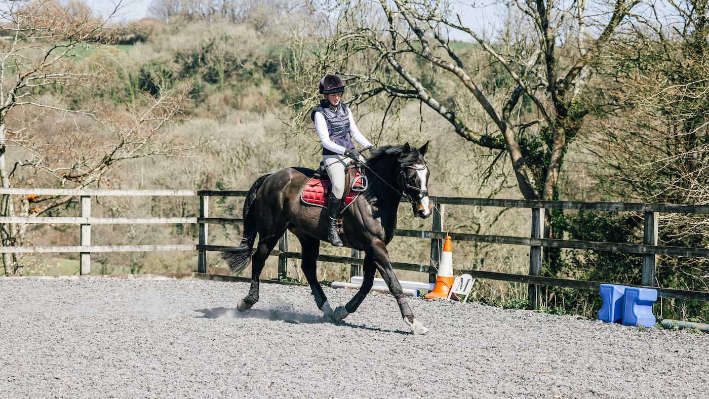 No stirrups exercise in arena