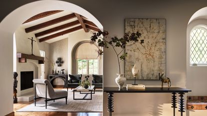 entryway with large art on the wall