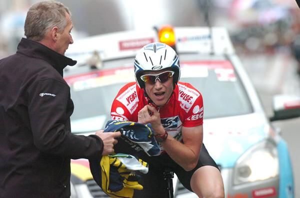 Lieuwe Westra (Vacansoleil - DCM) after his time trial effort.