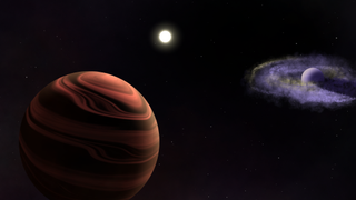 An illustration of the YSES-1 planetary system 