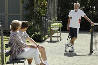 Stan, Troy and Joy on their private tennis court.