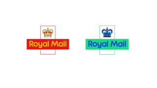 Royal Mail logo in red and gold and blue and green.