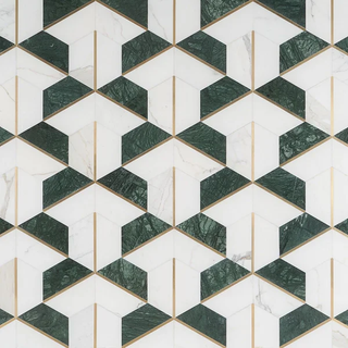 marble white and green tile