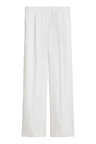 Wide-Leg Essential Pants in Striped Linen