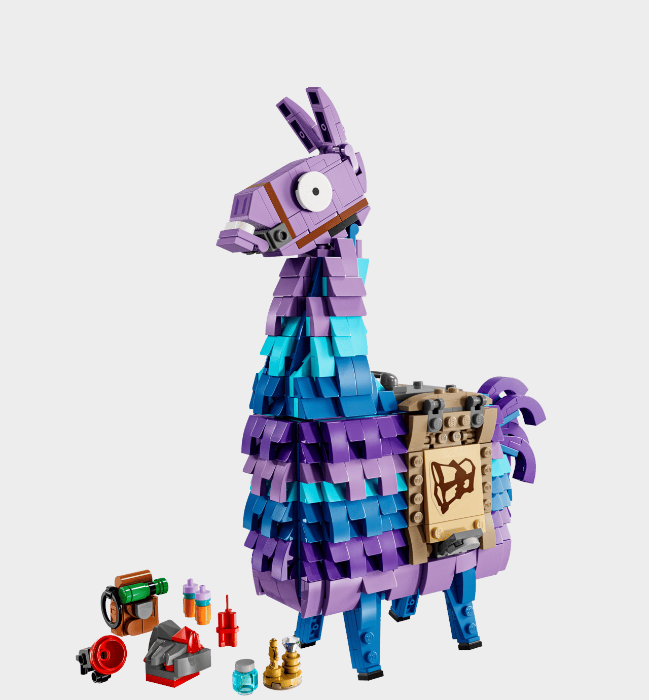 Lego Supply Llama on a plain background