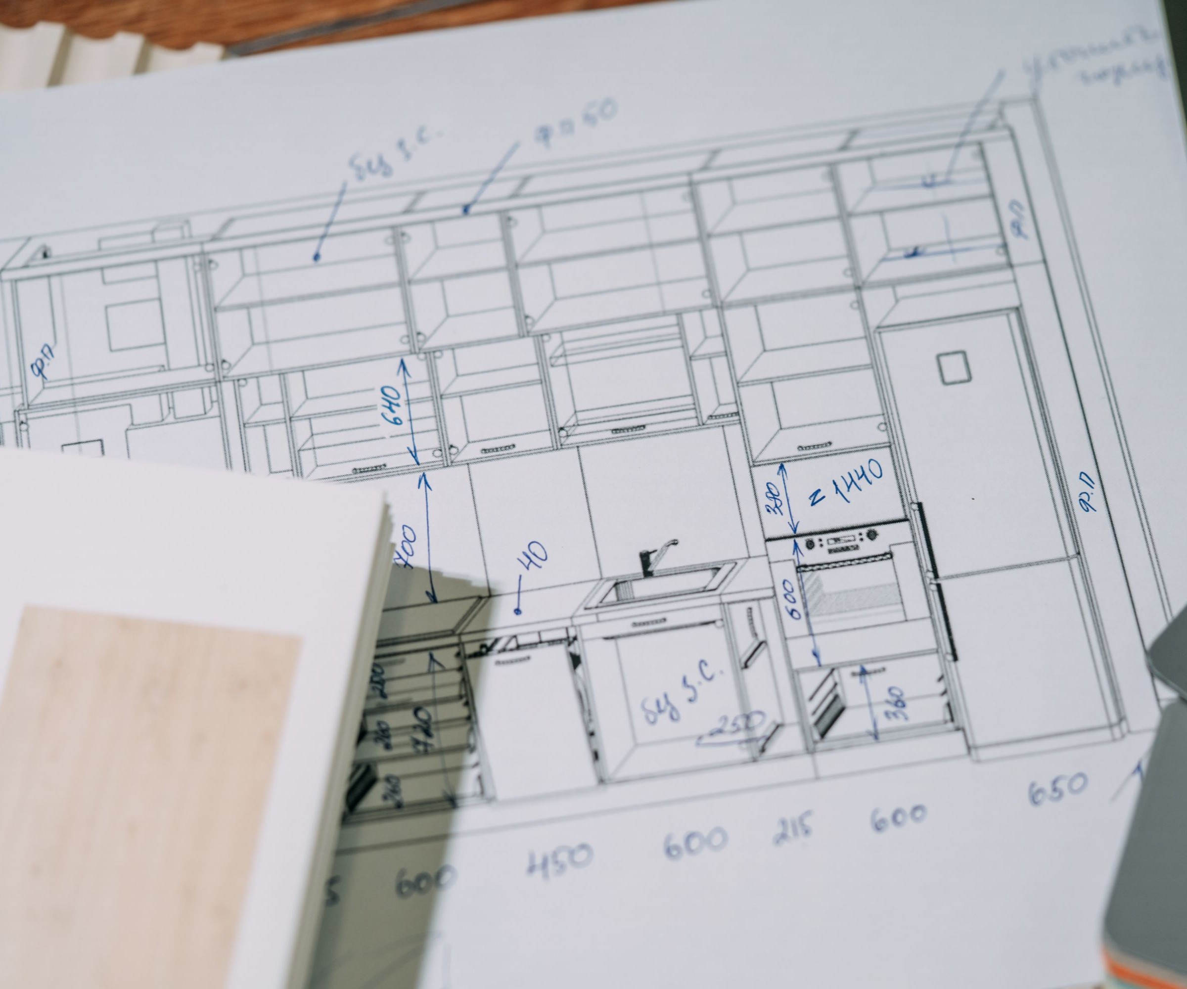 Design drawings on a piece of paper