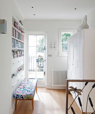 Large airy hallway with storage space