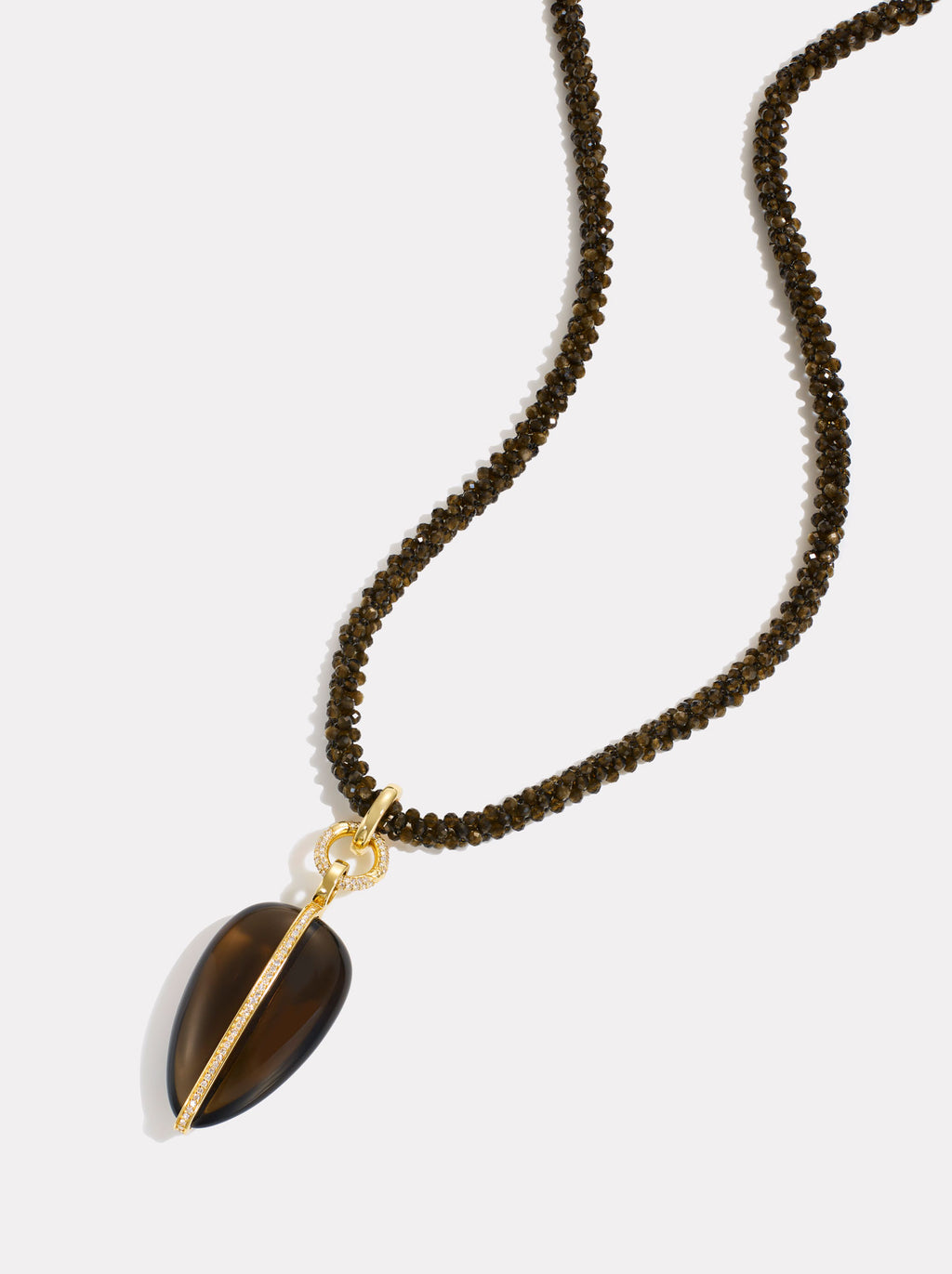 Diamond Aura Necklace | Smokey Quartz