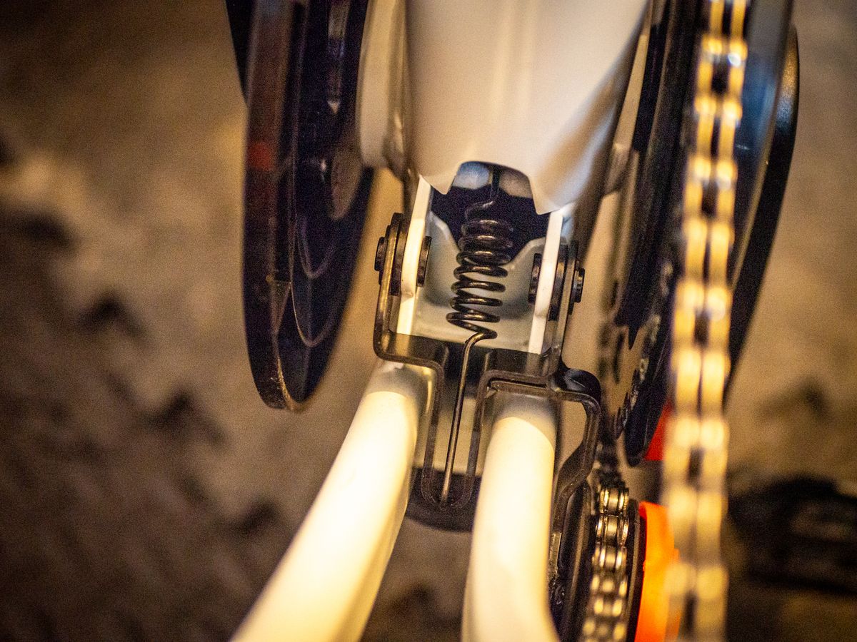 Close up details of the Zwift Ride indoor bike