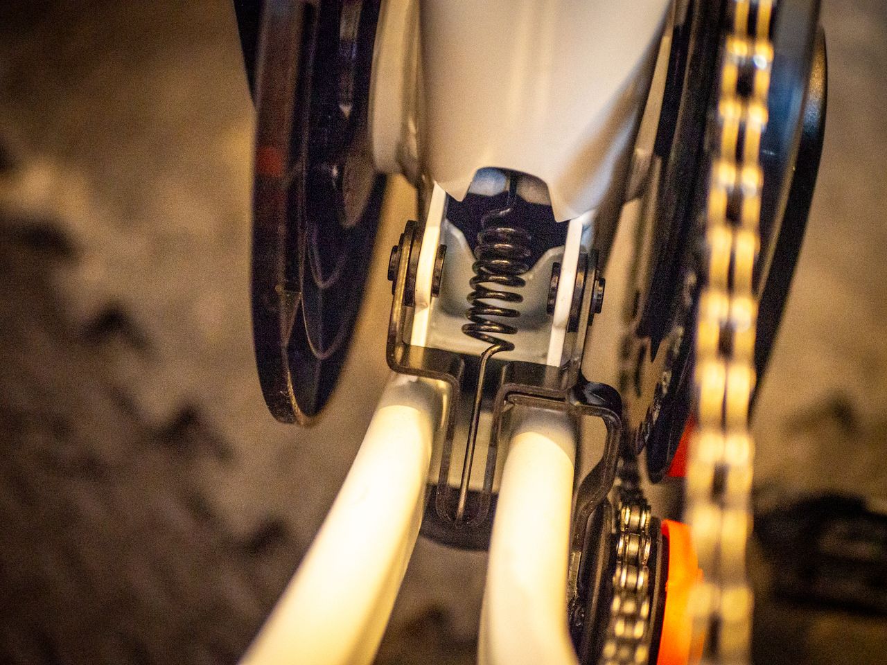 Close up details of the Zwift Ride indoor bike