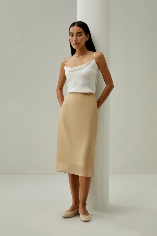 Tailored A-Line Silk Skirt