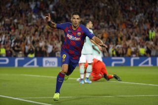 Luis Suarez scored twice for Barcelona