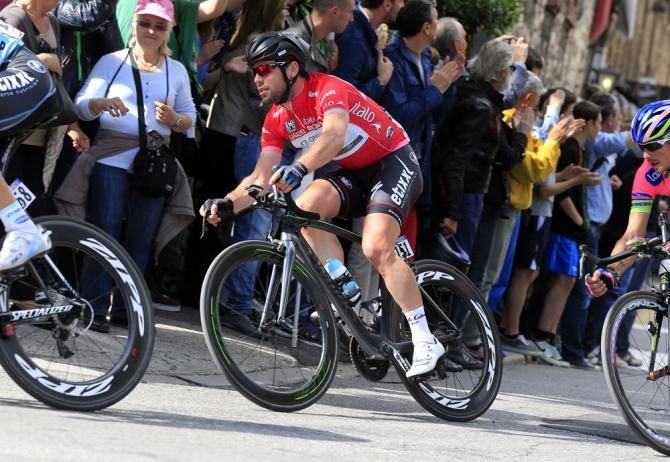 Mark Cavendish (Omega Pharma - QuickStep) rides towards another stage win in this year's Giro d'Italia