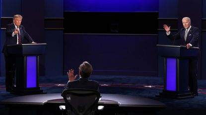 President Donald Trump debates former Vice President Joe Biden