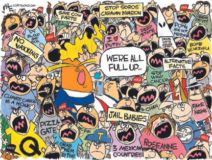 Political Cartoon U.S. Trump All full up