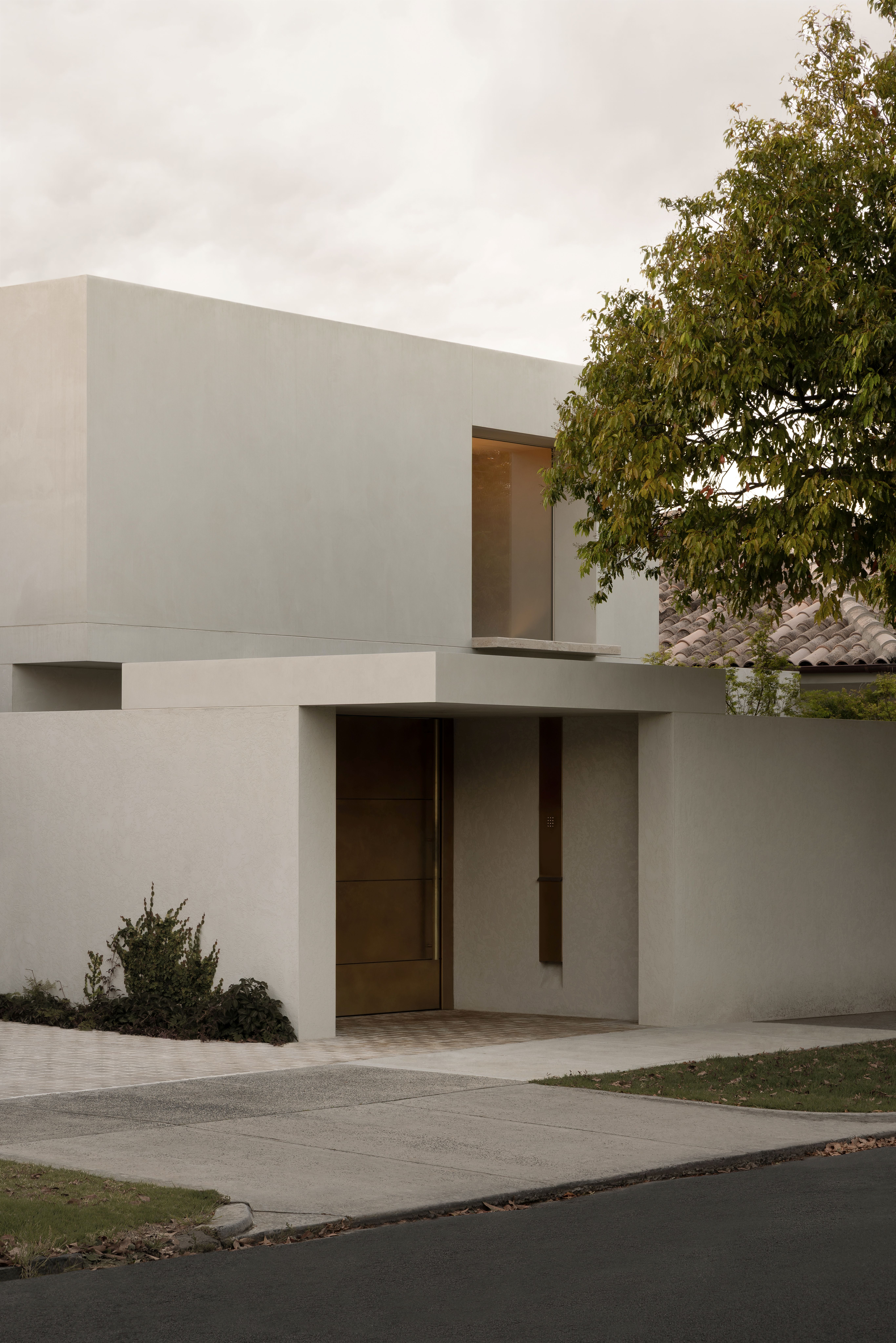 Exterior of a white rendered home in Australia