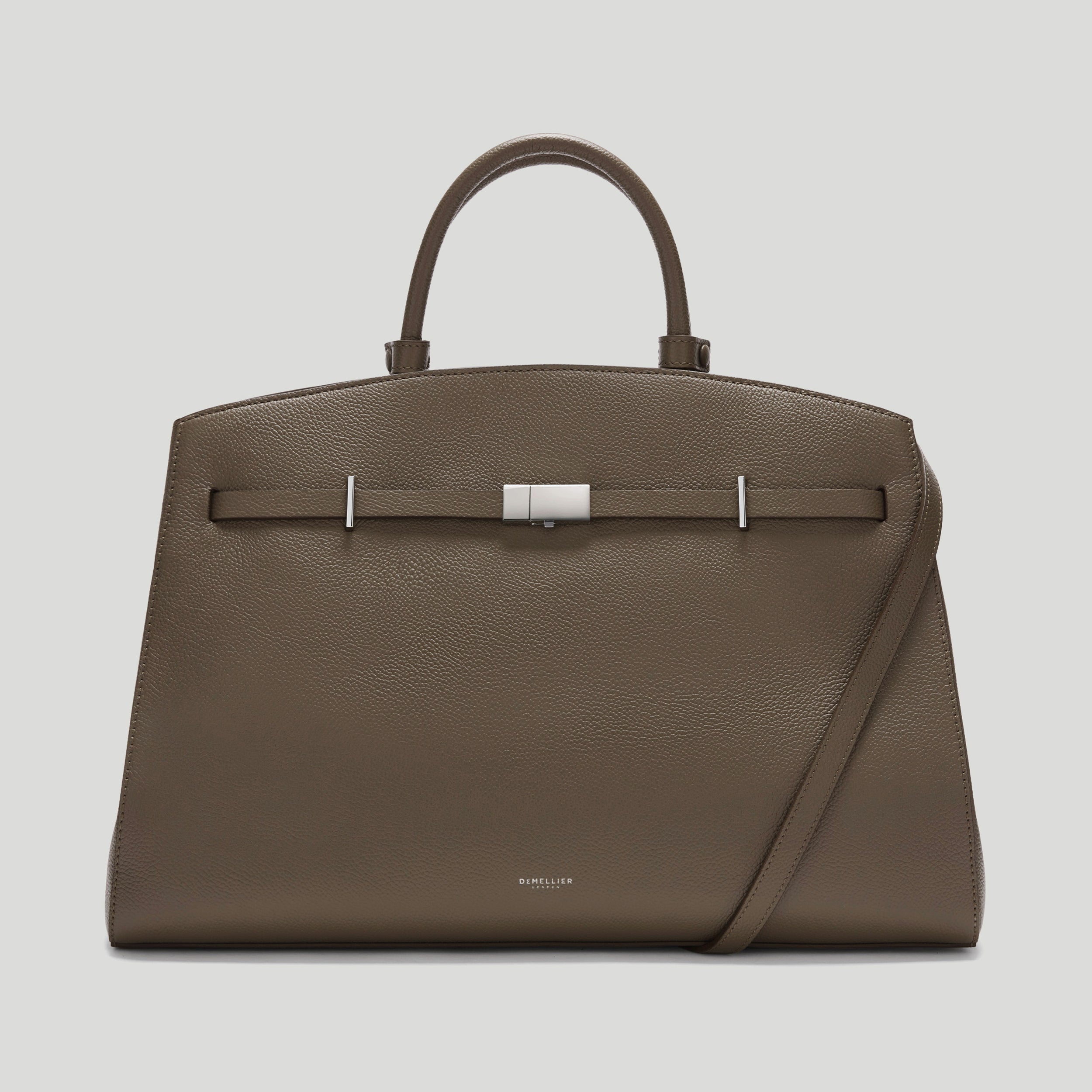 The Hudson | Dark Taupe Small Grain | Demellier