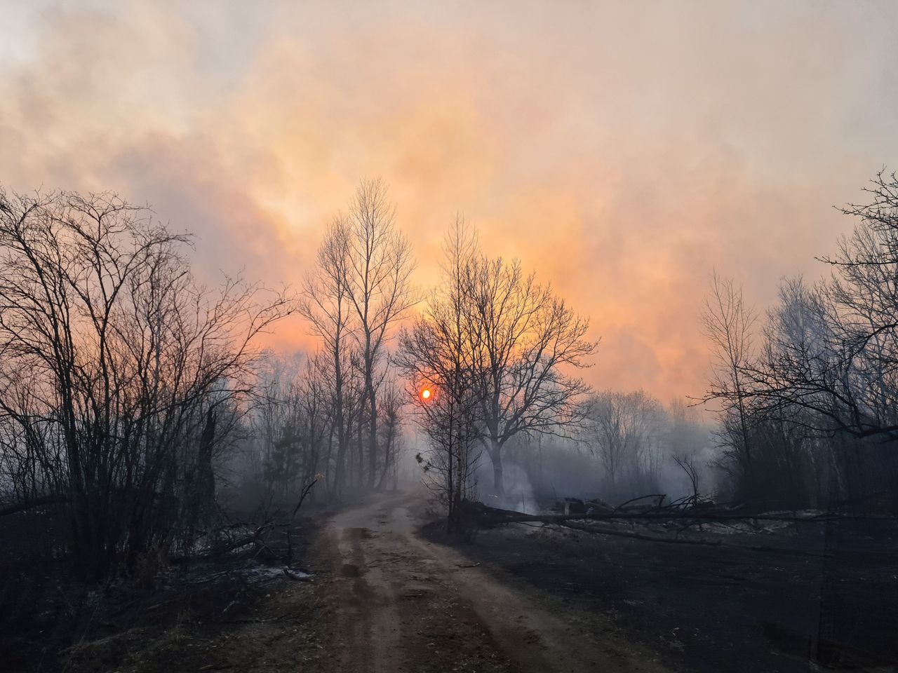 Chernobyl fire. 