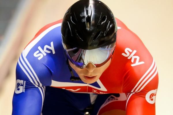 Sir Chris Hoy (Britain) makes his precence felt.