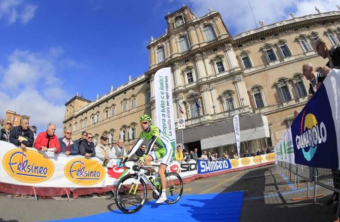 Davide Villella (Cannondale) at the start in Modena.
