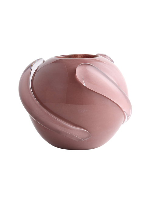 Rose Tinted Round Glass Vase 9" by Laura Harrier and Tiffany Howell
