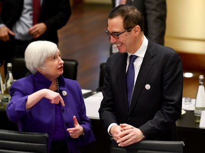 Former Fed chairwoman Janet Yellen and Treasury Secretary Steven Mnuchin