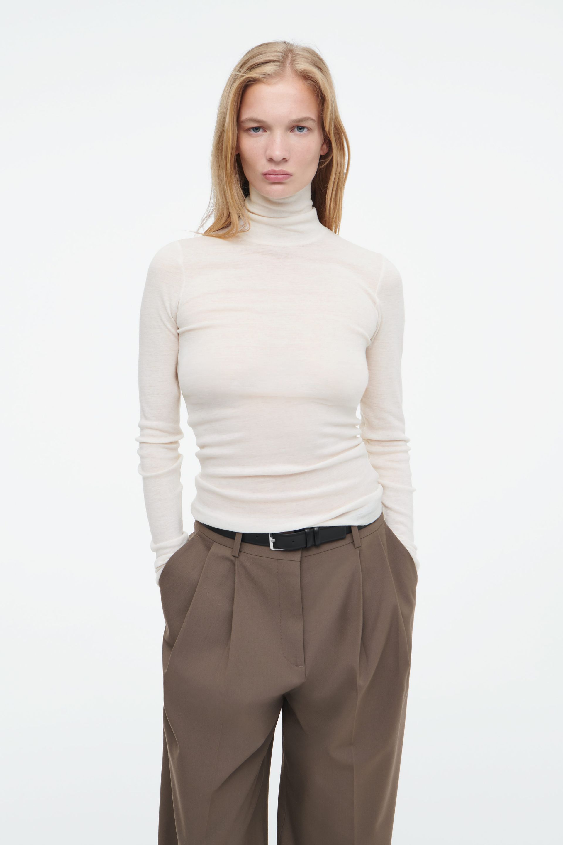 Merino Wool Turtleneck Top