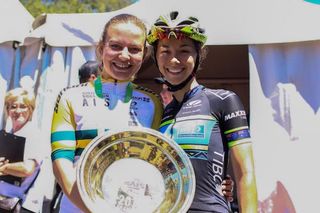 New 2019 elite women's Australian road race champion Sarah Gigante (left) with 2018 champion Shannon Malseed (Image credit: Cycling Australia)