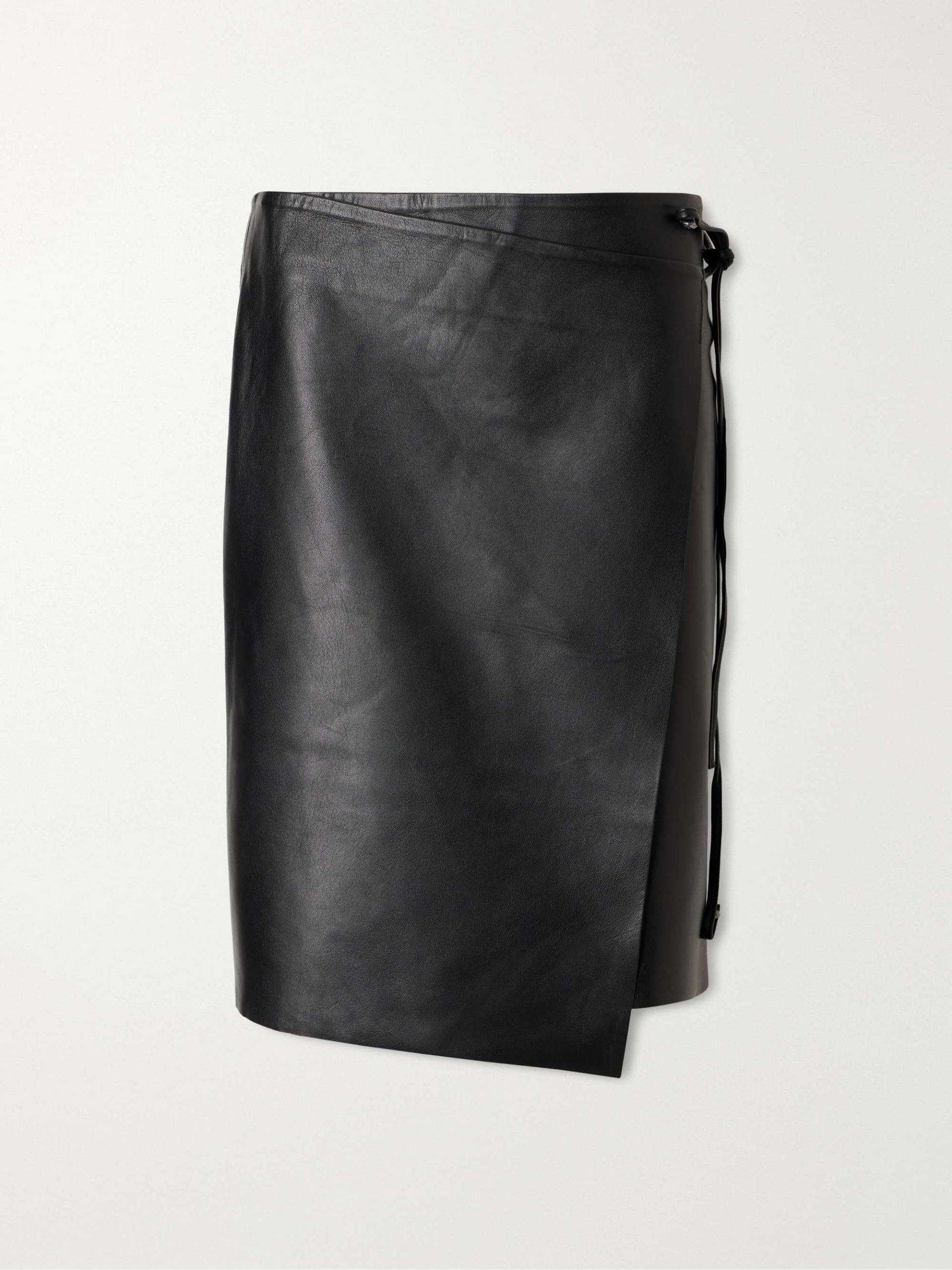Everyday Wrap Leather Mini Skirt