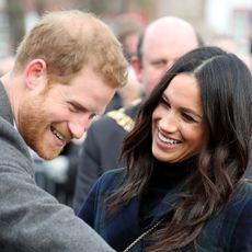 Prince Harry and Meghan Markle arrive to Edinburgh Castle on February 13, 2018 in Edinburgh, Scotland. 