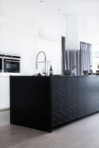 kitchen island IKEA hacks graphic black fronts by Superfront
