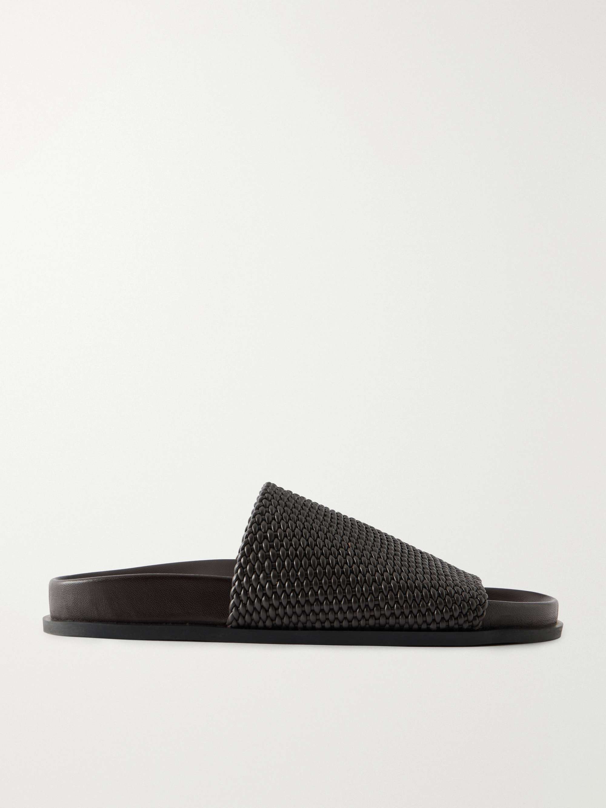 Luca Woven Leather Slides