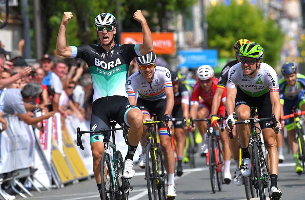 Pascal Ackermann (Bora-Hansgrohe) won stage 2 of the Crit&eacute;rium du Dauphin&eacute;