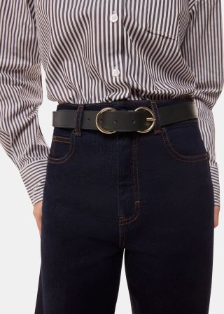 Black Double Ring Buckle Belt