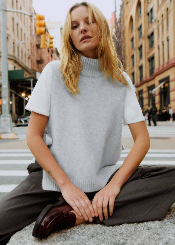 Axel Jumper - Gris Chin&amp;eacute; Perle - Baby Alpaca - S&amp;eacute;zane