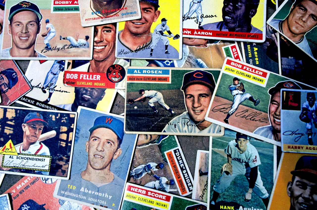 Baseball cards.