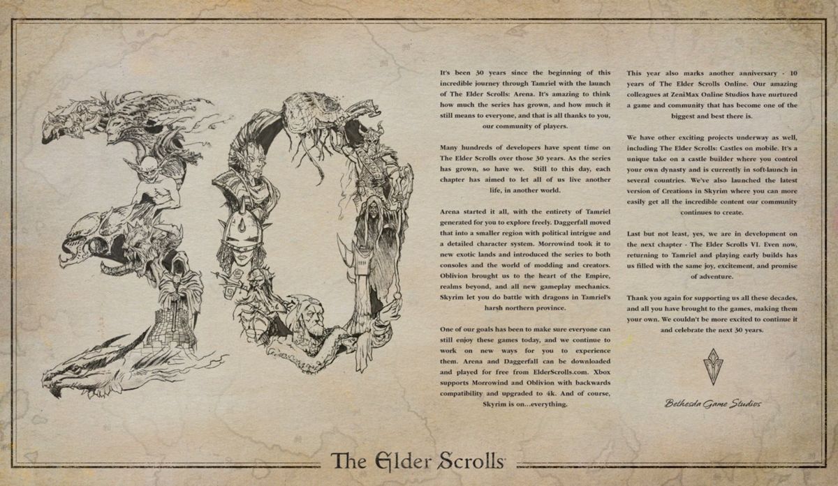 Bethesda teases The Elder Scrolls 6 in anniversary message and brags ...
