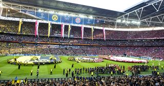 Wembley Stadium prior to the 2013 Champions League final between Bayern Munich and Borussia Dortmund 