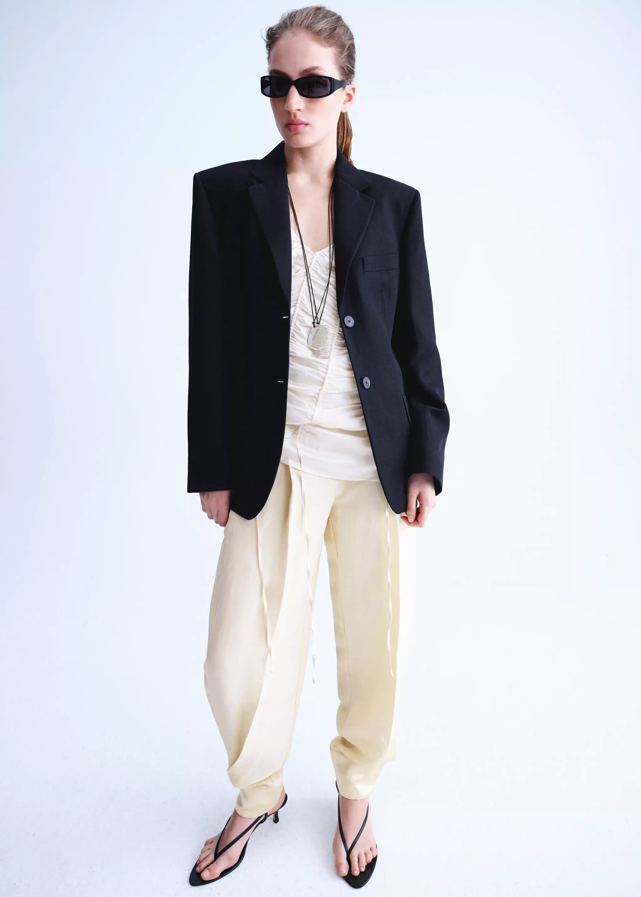 Satin-Finish Harem Pants With Poppers - Women | Mango United Kingdom