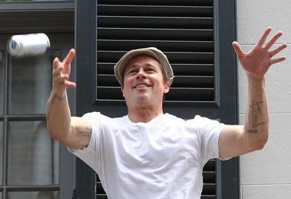 Brad Pitt's New Orleans beer-toss to Matthew McConaughey is disappointingly meh