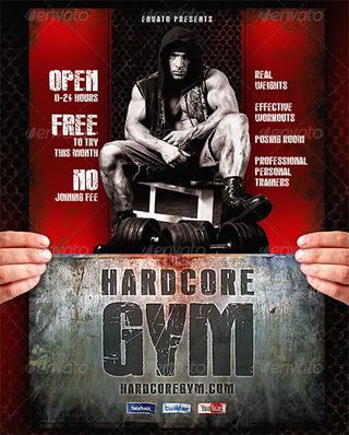 Flyer templates: Hardcore Gym Flyer