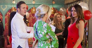 Mandy Richardson and Scarlett Morgan fight over Scarlett kissing Luke Morgan in Hollyoaks.