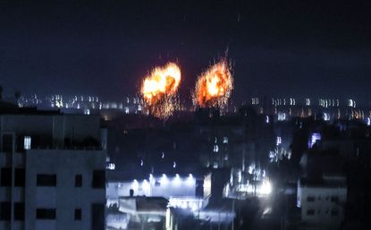 Explosions in Gaza early Wednesday morning.